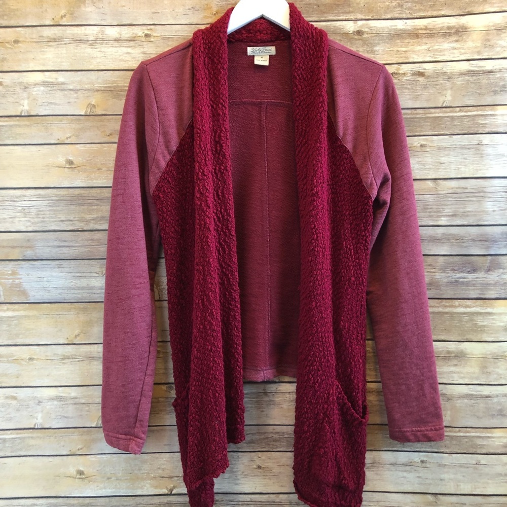 Lucky Brand Red Open Front Cardigan Sweater Size Medium